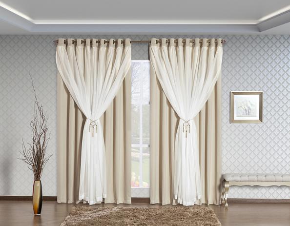 Cortina Arezzo Tecido Blackout com Voil 2.00m x 2.30m Palha - Home fernandes é ruim? Cortina Arezzo Tecido Blackout com Voil 2.00m x 2.30m Palha - Home fernandes é boa?
