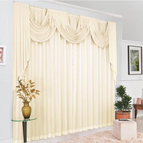 Cortina Atalanta 3 Metros x 2,80 Metros Altura Tecido Malha e Microfibra - Natural - Zilu Menor preço em Cortina Atalanta 3 Metros x 2,80 Metros Altura Tecido Malha e Microfibra - Natural - Zilu