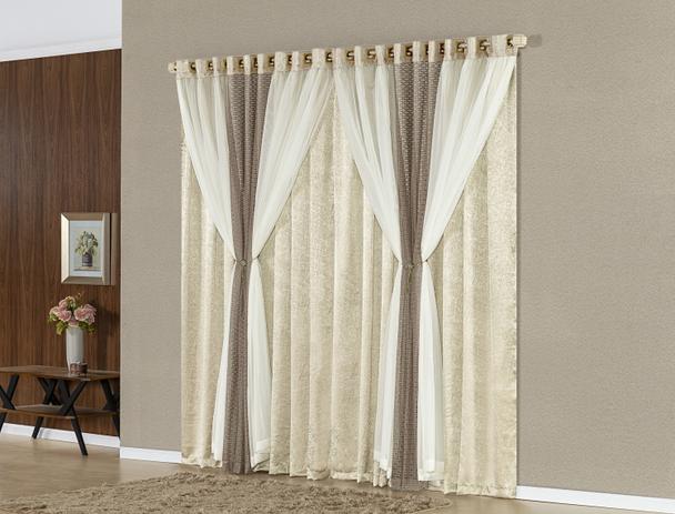 Cortina Atlanta Seda Amassada Tela com Voil  3,00 m x 2,50 m Cor 12 - Home fernandes é boa?