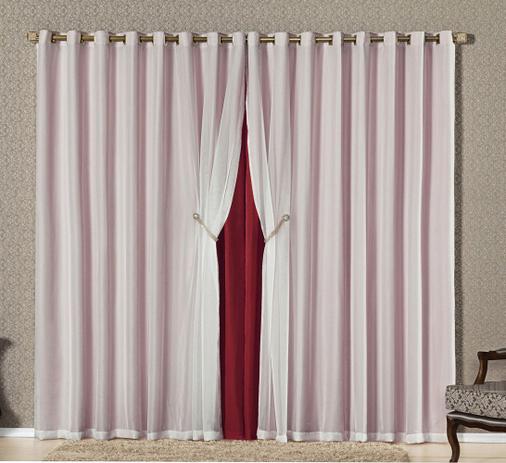 Cortina Bélgica 4,00m x 2,70m Vermelha Tecido Microfibra Com Voal Pingentes Luxo - Decorativa é ruim? Cortina Bélgica 4,00m x 2,70m Vermelha Tecido Microfibra Com Voal Pingentes Luxo - Decorativa é boa?