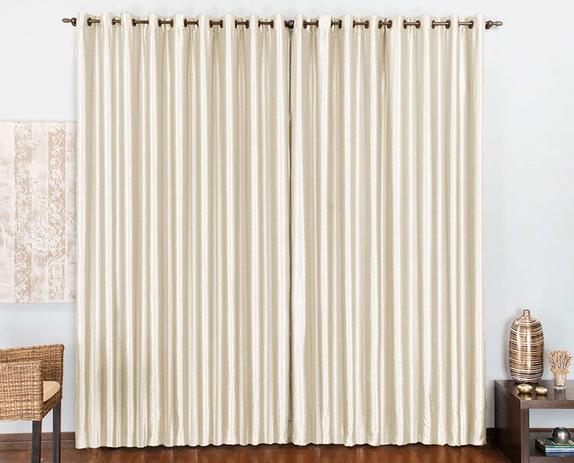 Cortina Bella 2,00m x 1,70m Palha Tecido Cetim Amassado Com Ilhós Sala ou Quarto - Rose é boa?