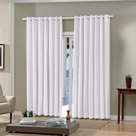 Cortina Bella Janela 240x160 cm Pratika Lisa Slim com Forro Corta Luz Branco Menor preço em Cortina Bella Janela 240x160 cm Pratika Lisa Slim com Forro Corta Luz Branco