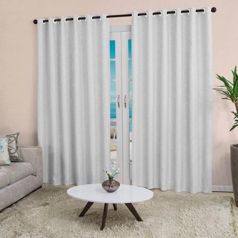 Cortina Bella Janela 260x170 cm Corta Luz Tecido Brilho Vicenza Arabesco Branco Menor preço em Cortina Bella Janela 260x170 cm Corta Luz Tecido Brilho Vicenza Arabesco Branco