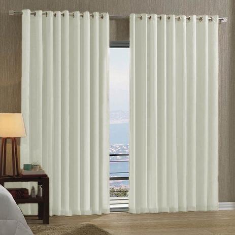 Cortina Bella Janela 300x230 cm Pratika Sorrento com Forro Corta Luz Marfim Menor preço em Cortina Bella Janela 300x230 cm Pratika Sorrento com Forro Corta Luz Marfim