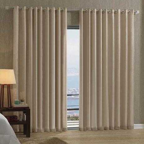 Cortina Bella Janela 300x230 cm Pratika Sorrento com Forro Corta Luz Nude Menor preço em Cortina Bella Janela 300x230 cm Pratika Sorrento com Forro Corta Luz Nude