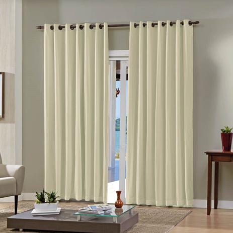 Cortina Bella Janela 360x250 cm Pratika Lisa Slim com Forro Corta Luz Areia Menor preço em Cortina Bella Janela 360x250 cm Pratika Lisa Slim com Forro Corta Luz Areia