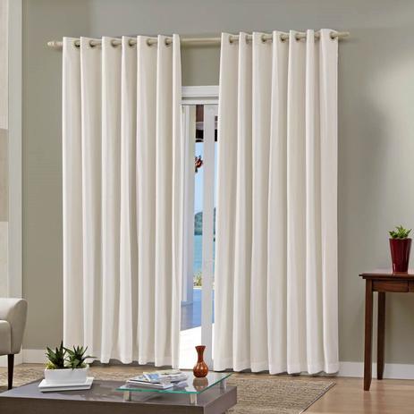 Cortina Bella Janela 360x250 cm Pratika Lisa Slim com Forro Corta Luz Marfim Menor preço em Cortina Bella Janela 360x250 cm Pratika Lisa Slim com Forro Corta Luz Marfim