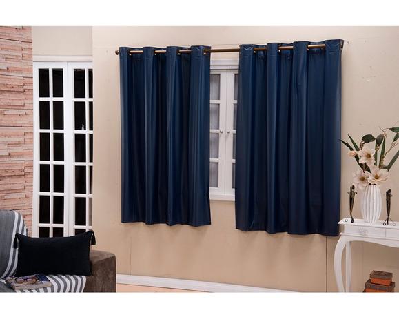 Cortina Blackout Azul Escuro 2,20 m x 1,30 m para quarto e sala - Marias enxoval é boa?