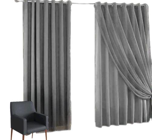 Cortina Blackout com voil 2,80x2,00 Para Trilho Suíço - Ludatex Menor preço em Cortina Blackout com voil 2,80x2,00 Para Trilho Suíço - Ludatex