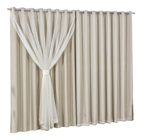 Cortina Blackout Com Voil/voal 5.00 Mts X 2.60 Mts - Branco - Giamar Enxovais Menor preço em Cortina Blackout Com Voil/voal 5.00 Mts X 2.60 Mts - Branco - Giamar Enxovais