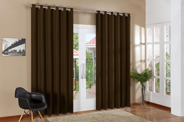 Cortina Blackout Corta Luz 4,00 x 2,80 m Estendido Lisa Sala e Quarto - Tabaco - Finos enxovais é boa?