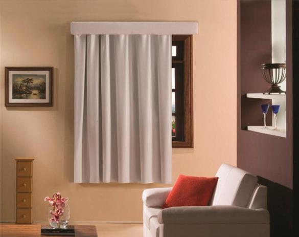 Cortina Blackout Corta Luz Plástico PVC p/ Trilho 1,30x2,30m  Bege/Cinza - Bella Janela é boa?