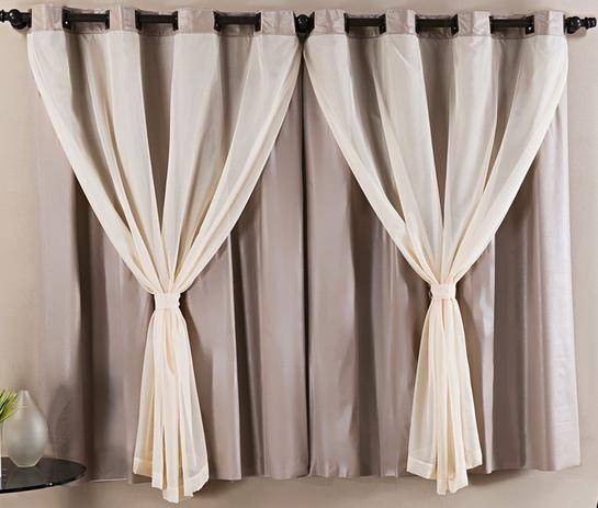 Cortina Blackout Corta Luz PVC (Plástico) Avelã com Voil Castor 2,80 x 1,60 para Varão Simples 2,00 Metros - Eddi cortinas Menor preço em Cortina Blackout Corta Luz PVC (Plástico) Avelã com Voil Castor 2,80 x 1,60 para Varão Simples 2,00 Metros - Eddi cortinas