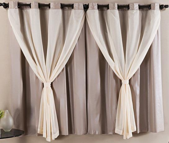 Cortina Blackout Corta Luz PVC (Plástico) com Voil Avelã 2,80 x 1,80 para Varão Simples 2,00 Metros - Eddi cortinas Menor preço em Cortina Blackout Corta Luz PVC (Plástico) com Voil Avelã 2,80 x 1,80 para Varão Simples 2,00 Metros - Eddi cortinas