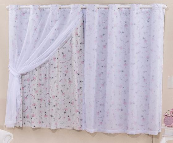 Cortina Blackout Corta Luz PVC (Plástico) com Voil Bailarinas 2,80 x 1,60 para Varão Simples 2,00 Metros - Eddi cortinas Menor preço em Cortina Blackout Corta Luz PVC (Plástico) com Voil Bailarinas 2,80 x 1,60 para Varão Simples 2,00 Metros - Eddi cortinas