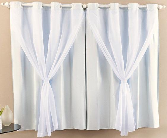 Cortina Blackout Corta Luz PVC (Plástico) com Voil Branca 2,80 x 1,80 para Varão Simples 2,00 Metros - Eddi cortinas Menor preço em Cortina Blackout Corta Luz PVC (Plástico) com Voil Branca 2,80 x 1,80 para Varão Simples 2,00 Metros - Eddi cortinas