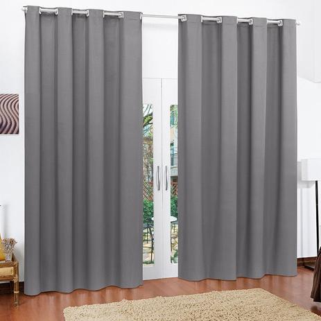 Cortina Blackout de PVC 2,80m x 2,40m Cinza - Feffo Cortinas Menor preço em Cortina Blackout de PVC 2,80m x 2,40m Cinza - Feffo Cortinas