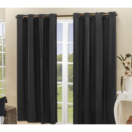 Cortina Blackout PVC corta 100 % a luz 2,80 m x 2,30 m Preto - Ed casa é boa?