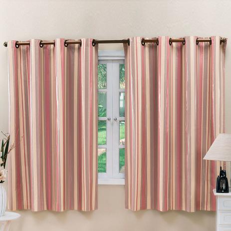 Cortina Blackout PVC Estampada Listra Vermelho Corta Luz 2,80m X 1,60m - Dourados enxovais é boa?
