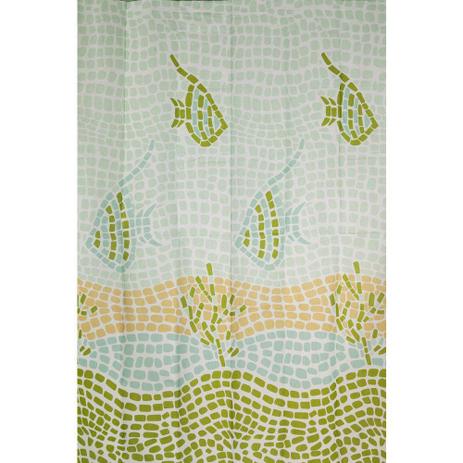Cortina Box Nauticas 198x180cm Poliester Peixe Verde Colorful Bellacasa - Bella casa é boa?