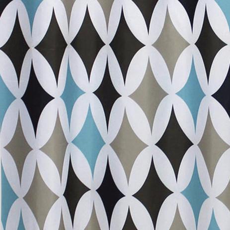 Cortina Box Poliéster Geométricos Colorful Bella Casa 198cmx180cm Azul/Preto - Finottato é boa?