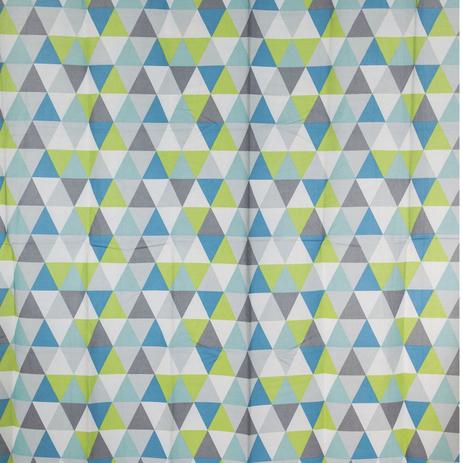 Cortina Box Poliéster Geométricos Colorful Bella Casa 198cmx180cm Verde/Azul - Finottato é boa?