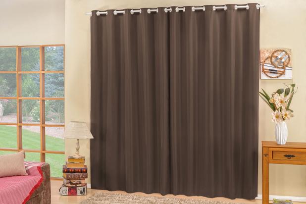 Cortina Cannes 2 Metros Varão Simples em Microfibra Tabaco - Home fernandes Menor preço em Cortina Cannes 2 Metros Varão Simples em Microfibra Tabaco - Home fernandes