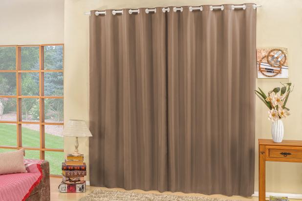 Cortina Cannes 2,50m Para Varão Simples em Microfibra Capucinio - Home fernandes Menor preço em Cortina Cannes 2,50m Para Varão Simples em Microfibra Capucinio - Home fernandes