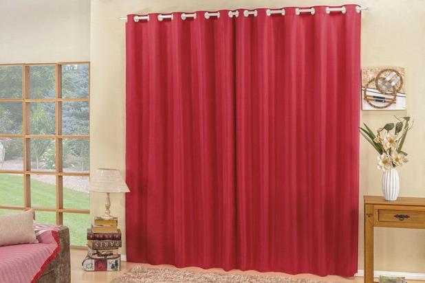 Cortina Cannes p/ Varão Simples 2m - Vermelho - Bia enxovais Menor preço em Cortina Cannes p/ Varão Simples 2m - Vermelho - Bia enxovais
