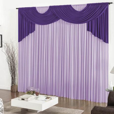 Cortina Casa Dona Esmeralda Class Roxo com Lilás 300x280cm Menor preço em Cortina Casa Dona Esmeralda Class Roxo com Lilás 300x280cm