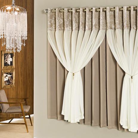 Cortina Casa Dona Flora 300x250cm Chocolate Menor preço em Cortina Casa Dona Flora 300x250cm Chocolate