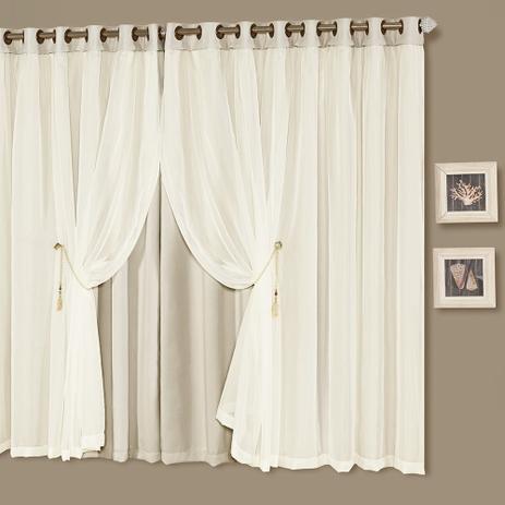 Cortina Casa Dona Idealle 200x170cm Palha Menor preço em Cortina Casa Dona Idealle 200x170cm Palha