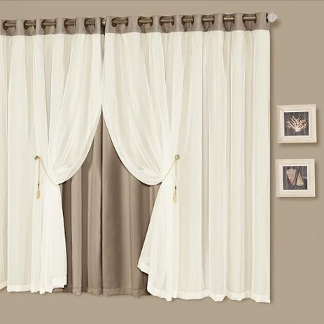 Cortina Casa Dona Idealle 400x270cm Chocolate Menor preço em Cortina Casa Dona Idealle 400x270cm Chocolate