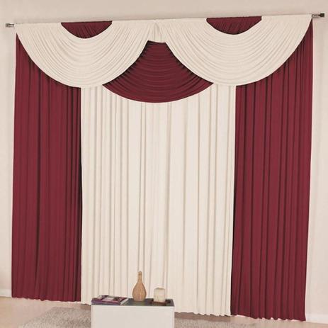 Cortina Casa Dona Leyde 200x170cm Tabaco com Bege Menor preço em Cortina Casa Dona Leyde 200x170cm Tabaco com Bege
