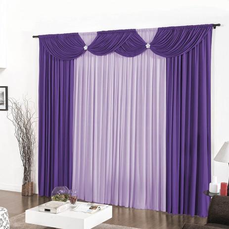 Cortina Casa Dona Luxo Floripa Roxo com Lilás 400x280 cm Menor preço em Cortina Casa Dona Luxo Floripa Roxo com Lilás 400x280 cm