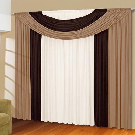 Cortina Casa Dona Marroquina Tabaco com Bege 300x280cm Menor preço em Cortina Casa Dona Marroquina Tabaco com Bege 300x280cm