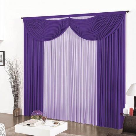 Cortina Casa Dona Riviera Roxo com Lilás 300x280cm Menor preço em Cortina Casa Dona Riviera Roxo com Lilás 300x280cm