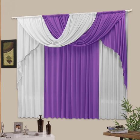 Cortina Casa Dona Súria Class 200x170cm Roxo com Lilás Menor preço em Cortina Casa Dona Súria Class 200x170cm Roxo com Lilás
