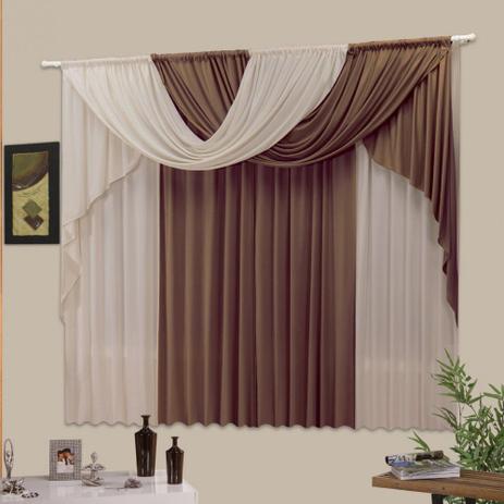 Cortina Casa Dona Súria Class 200x170cm Tabaco com Bege Menor preço em Cortina Casa Dona Súria Class 200x170cm Tabaco com Bege