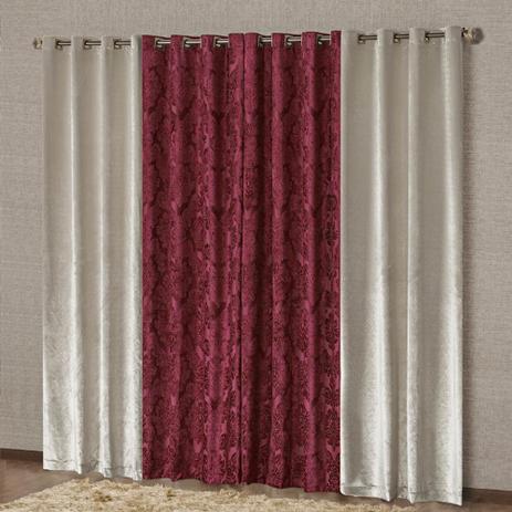 Cortina Casual Aveludado 2,00m X 1,70m - Vermelho - A decorativa Menor preço em Cortina Casual Aveludado 2,00m X 1,70m - Vermelho - A decorativa