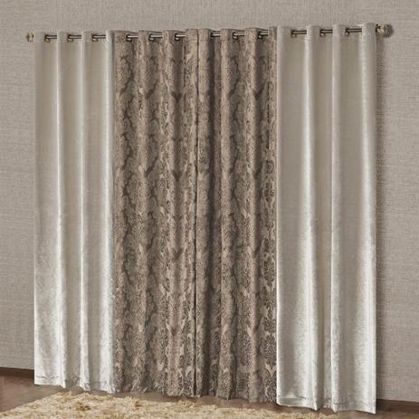 Menor preço em Cortina Casual Aveludado 4,00m X 2,70m - Avelã - A decorativa