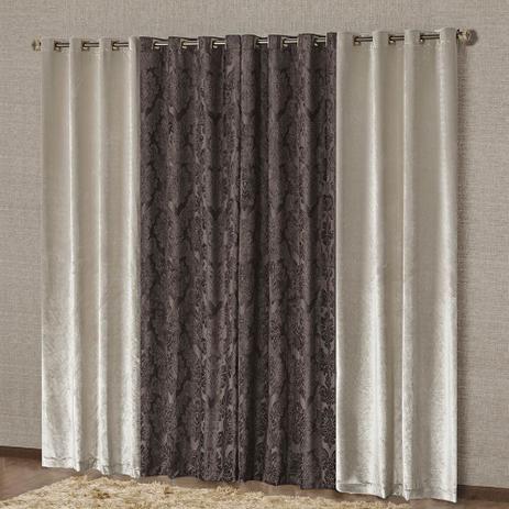Cortina Casual Luxo para Varão Tecido Veludo Floral 3,00 x 2,50 Metros - Tabaco - A decorativa Menor preço em Cortina Casual Luxo para Varão Tecido Veludo Floral 3,00 x 2,50 Metros - Tabaco - A decorativa