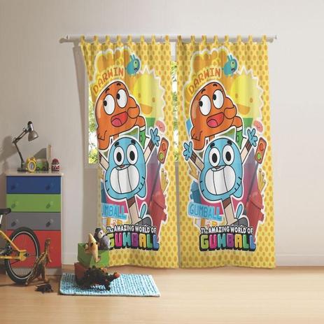Cortina com Alça Infantil Gumball 2 peças - Lepper Menor preço em Cortina com Alça Infantil Gumball 2 peças - Lepper