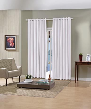 Cortina com Blackout e Voil 3,60m x 2,50m Prátika Lisa Slim Bella Janela Branca Menor preço em Cortina com Blackout e Voil 3,60m x 2,50m Prátika Lisa Slim Bella Janela Branca