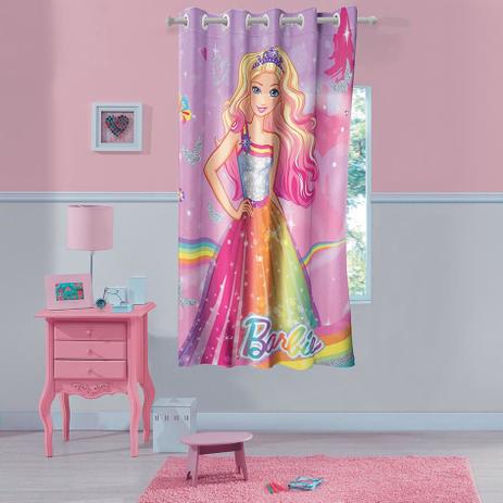 Cortina com ilhós Infantil Estampada Barbie Reino do Arco-Íris 1,50 m x 1,80 m - com 1 peça - Lepper - Companhia fabril lepper Menor preço em Cortina com ilhós Infantil Estampada Barbie Reino do Arco-Íris 1,50 m x 1,80 m - com 1 peça - Lepper - Companhia fabril lepper