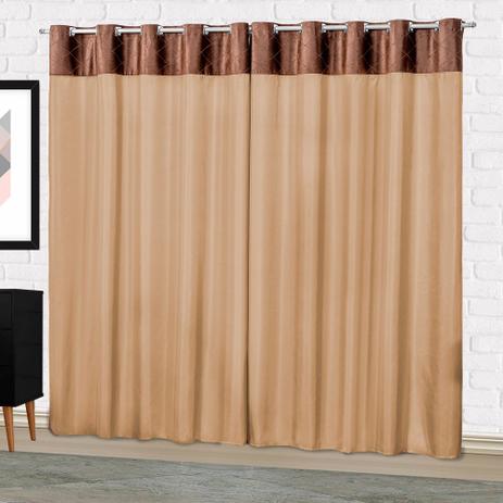 Cortina Com Veludo Para Sala e Quarto 200x170cm Cáqui Casa Dona Menor preço em Cortina Com Veludo Para Sala e Quarto 200x170cm Cáqui Casa Dona
