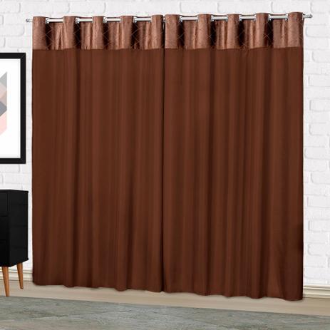 Cortina Com Veludo Para Sala e Quarto 200x170cm Tabaco Casa Dona Menor preço em Cortina Com Veludo Para Sala e Quarto 200x170cm Tabaco Casa Dona