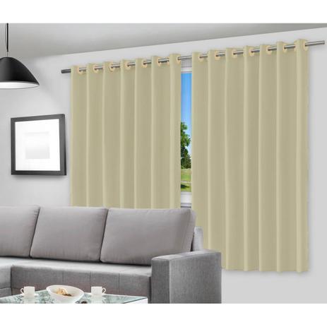 Cortina Corta Luz - Blackout - C/ Ilhós - 2,80m x 2,20m - Bege - Vida Pratika Menor preço em Cortina Corta Luz - Blackout - C/ Ilhós - 2,80m x 2,20m - Bege - Vida Pratika