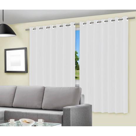 Cortina Corta Luz - Blackout - C/ Ilhós - 2,80m x 2,50m - Branco - Vida Pratika Menor preço em Cortina Corta Luz - Blackout - C/ Ilhós - 2,80m x 2,50m - Branco - Vida Pratika