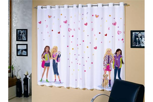 Cortina Corta Luz Blackout Com Estampa Infantil Girls 100 PVC 2,20m X 1,30m Para Sala ou Quarto - Tutti casa Menor preço em Cortina Corta Luz Blackout Com Estampa Infantil Girls 100 PVC 2,20m X 1,30m Para Sala ou Quarto - Tutti casa